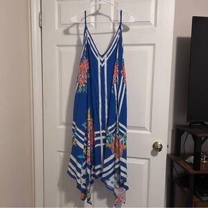 Jealous Tomato Blue and White Asymmetrical Sundress